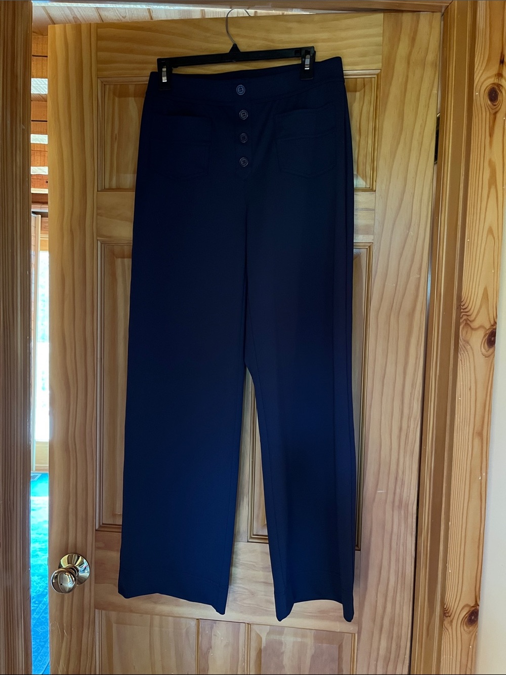 HALARA Dark Navy High-Rise Wide-Leg Pants